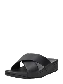 Lulu Leather Cross Slides
