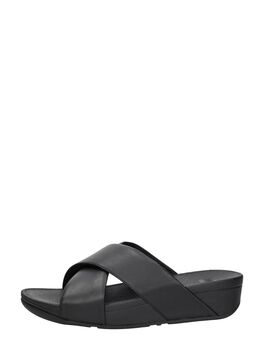 Lulu Leather Cross Slides